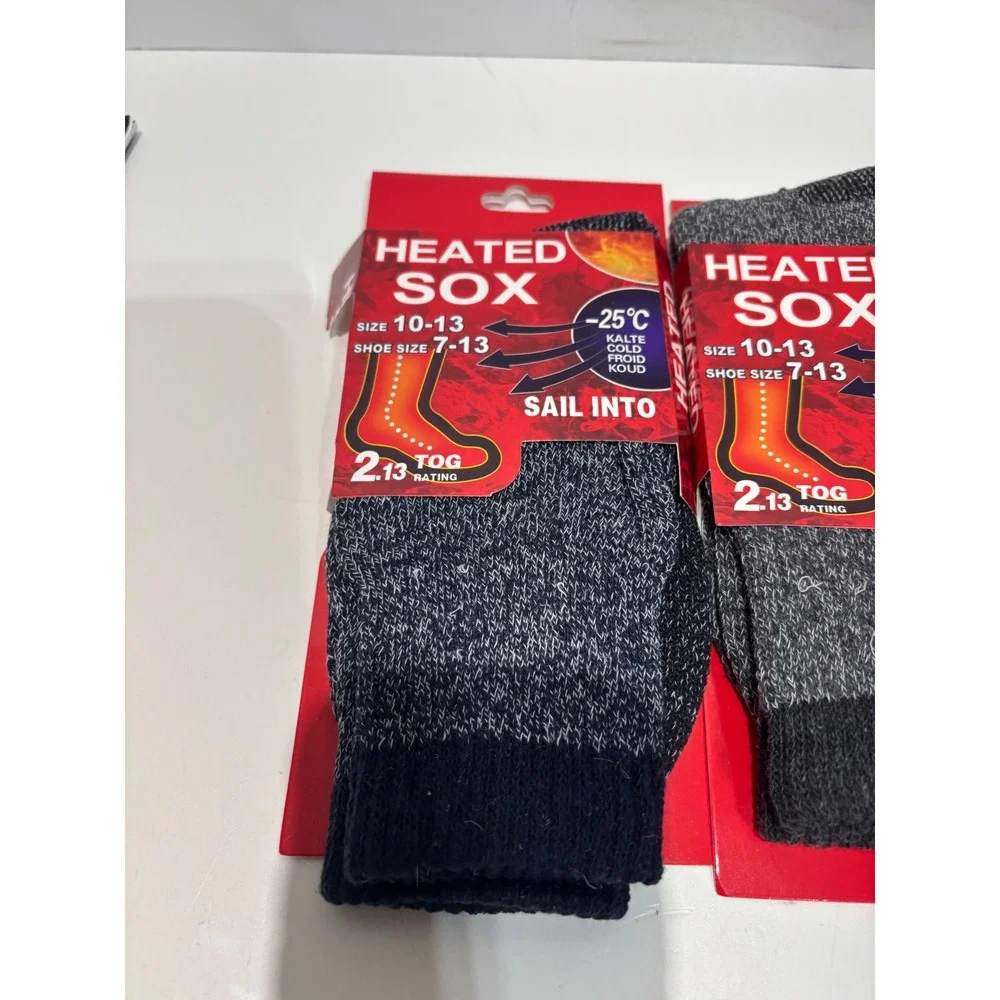 Heated Sox Thermal Socks Mens 10-13 Multi 3-Pack 2.13 TOG Extreme Cold -25C